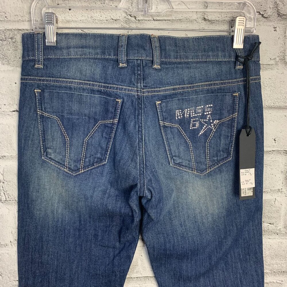 Miss 60 Junior Low Rise Embellished Medium Wash Y2K Jeans NWT - Picture 6 of 15